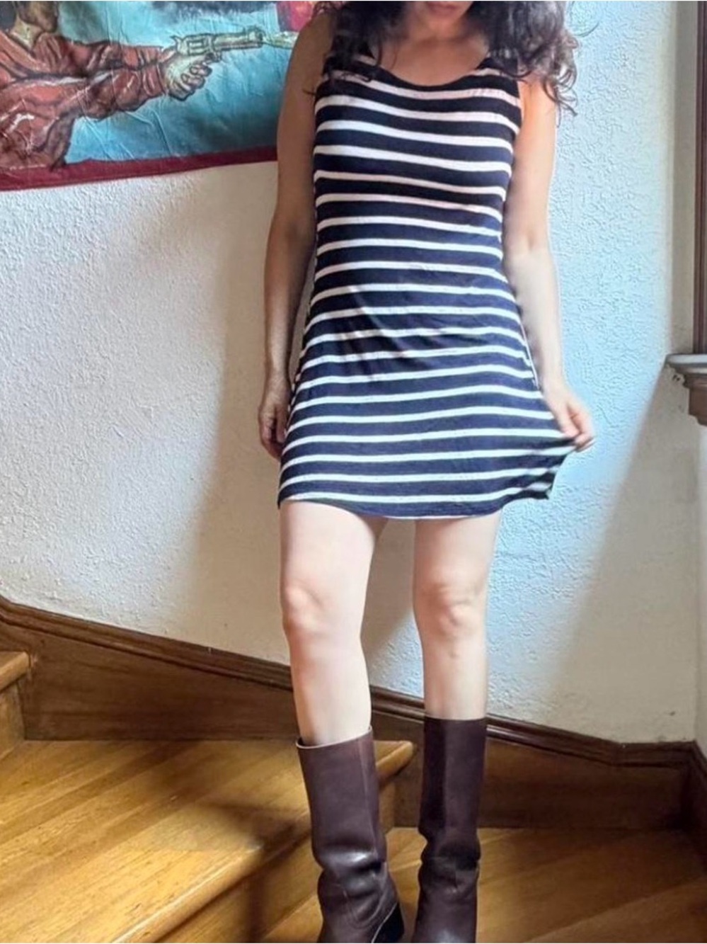 Striped Navy & White Racerback Dress